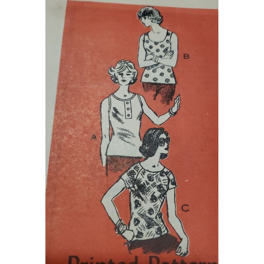 Vintage Mail Order Sewing Pattern 4971- 3 Tops/Shirts/Blouses Size 8